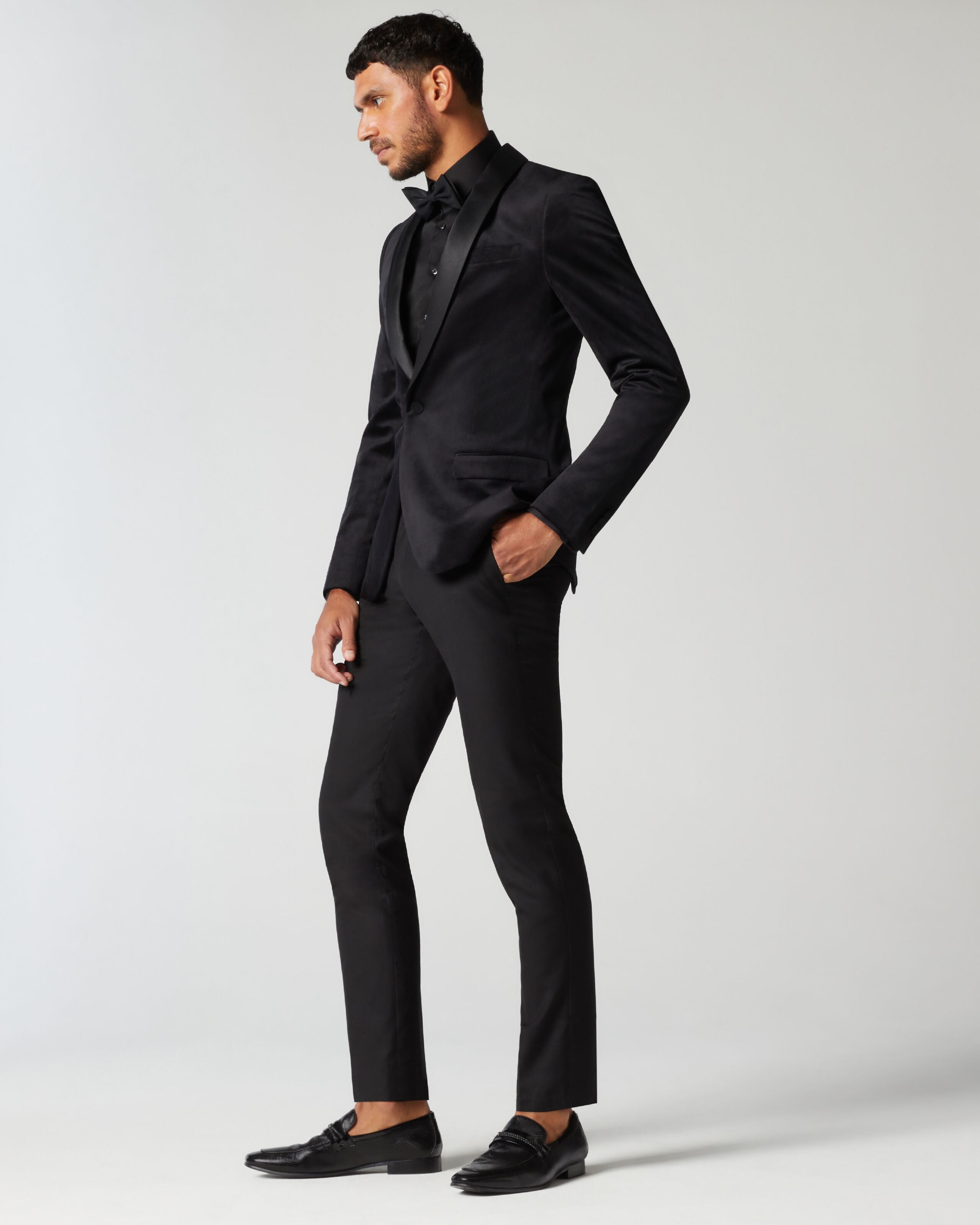 Slim Fit Detachable Shawl Collar Tuxedo Black Tuxedos Politix